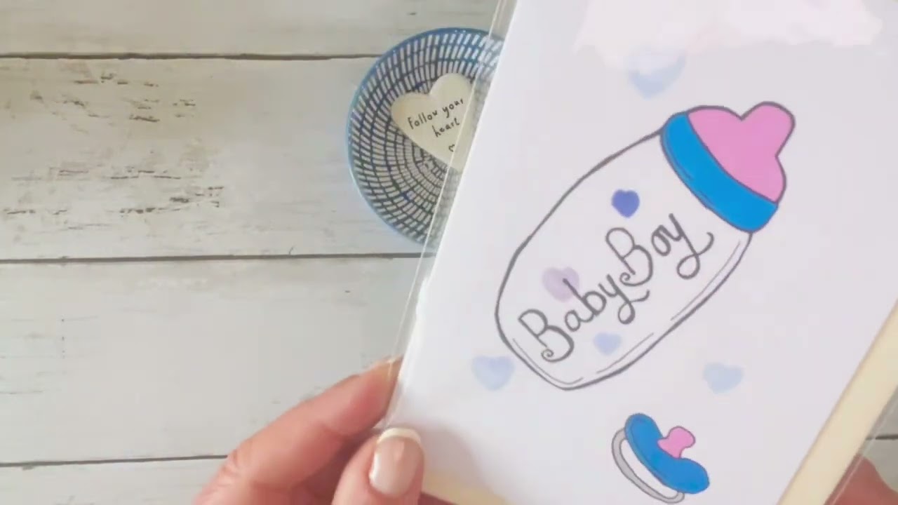 Hand Written Cards Baby Boy Greeting Card