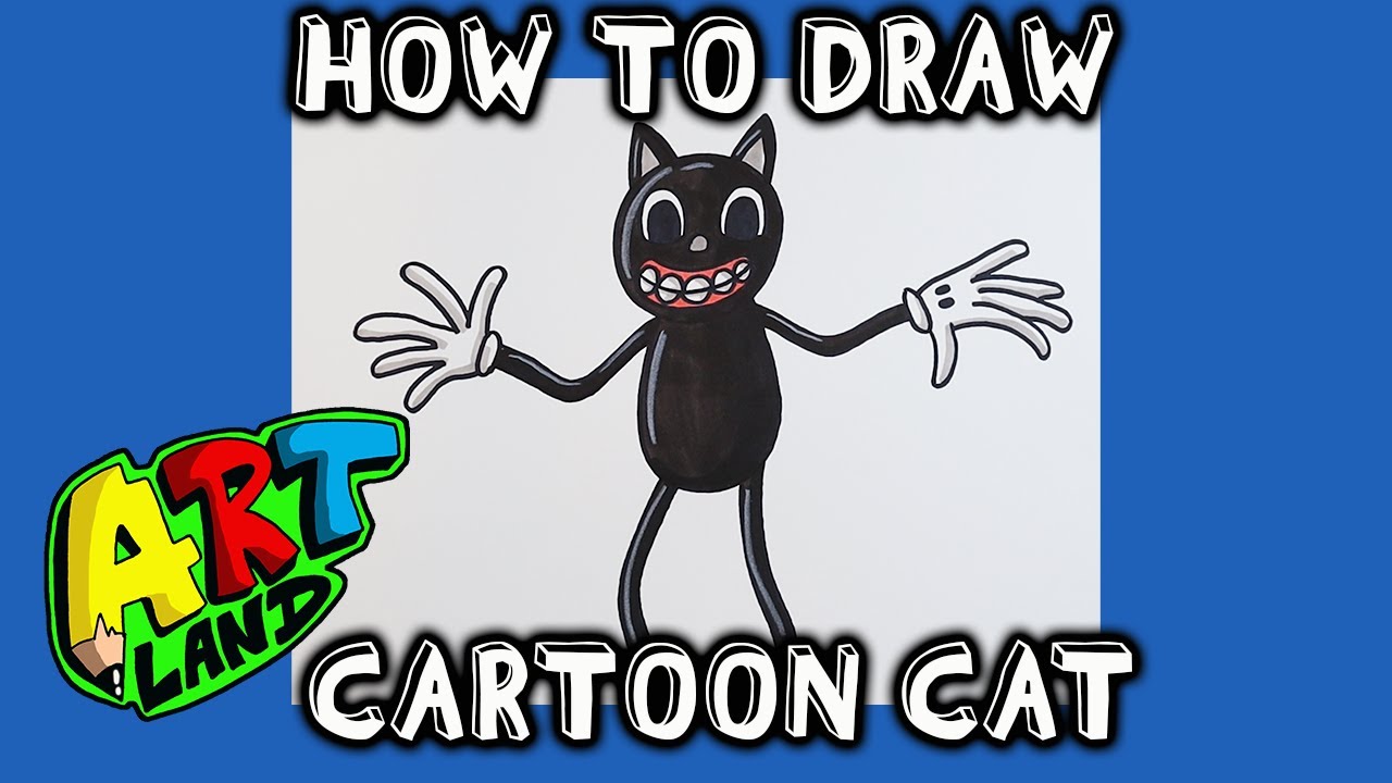 how to draw a cartoon cat face