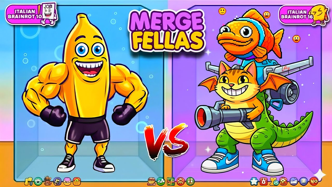 Merge Fellas ITALIAN BRAINROT 10 vs ITALIAN BRAINROT 3 ⁉️ BOSS  New Update ‼️Reaching Max Level !