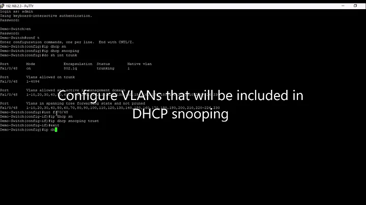 DHCP snooping configuration on Cisco catalyst switch