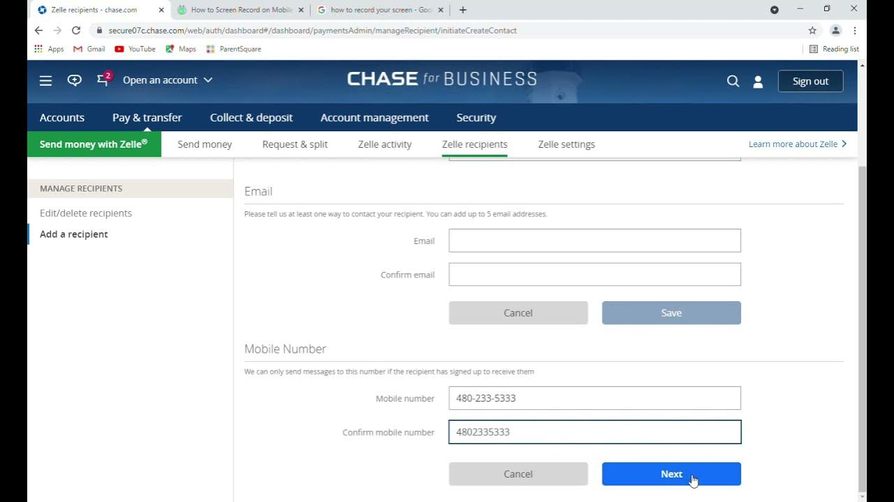 How to send money with Zelle in desktop pc Chase Bank YouTube