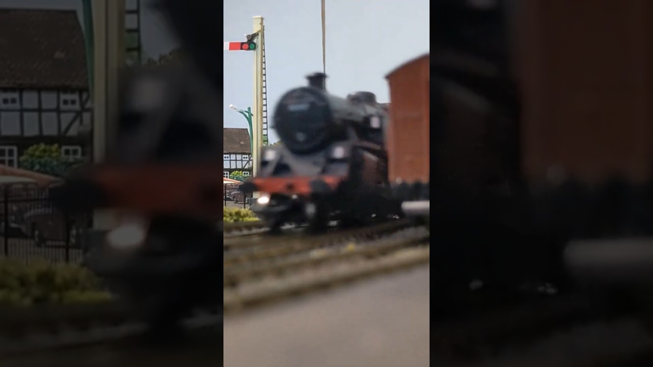 Bachmann BR Standard 4MT tank 2-6-4T 80097 running on the model railway layout.