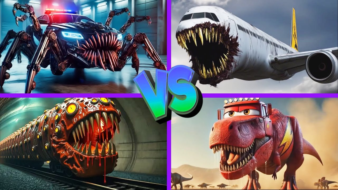 Динозавр Маккуима🆚Заражённое небо🆚Монстр полицейской машины🆚Пожиратель поездов - Tiles Hop EDM Ru...