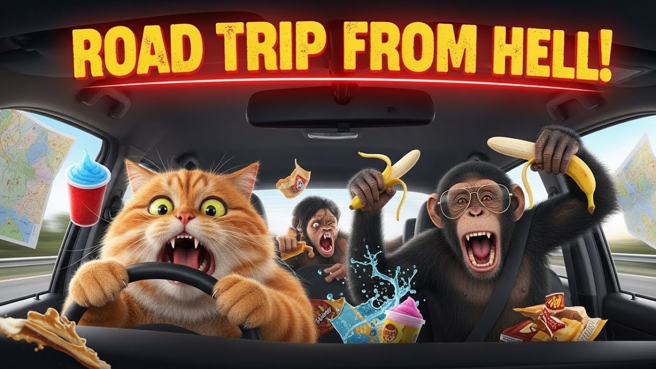 Ep31 Faty Cat vs Mojo Monkey The Worst Road Trip Ever 🚗💨 (Try Not To