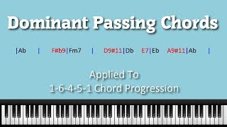 Learn How to use Dominant 7th Passing Chords - part 1 of 5