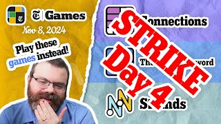 NYT Strike! Alternatives to Connections, Mini Crossword, Strands, and Wordle | Nov 8, 2024