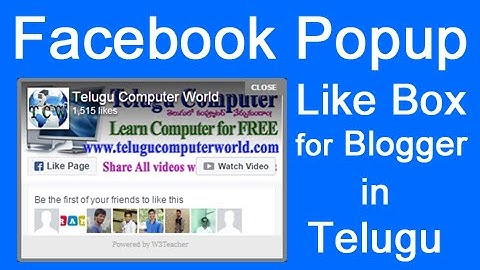 Facebook Popup Like Box Widget For Blogger in Telugu