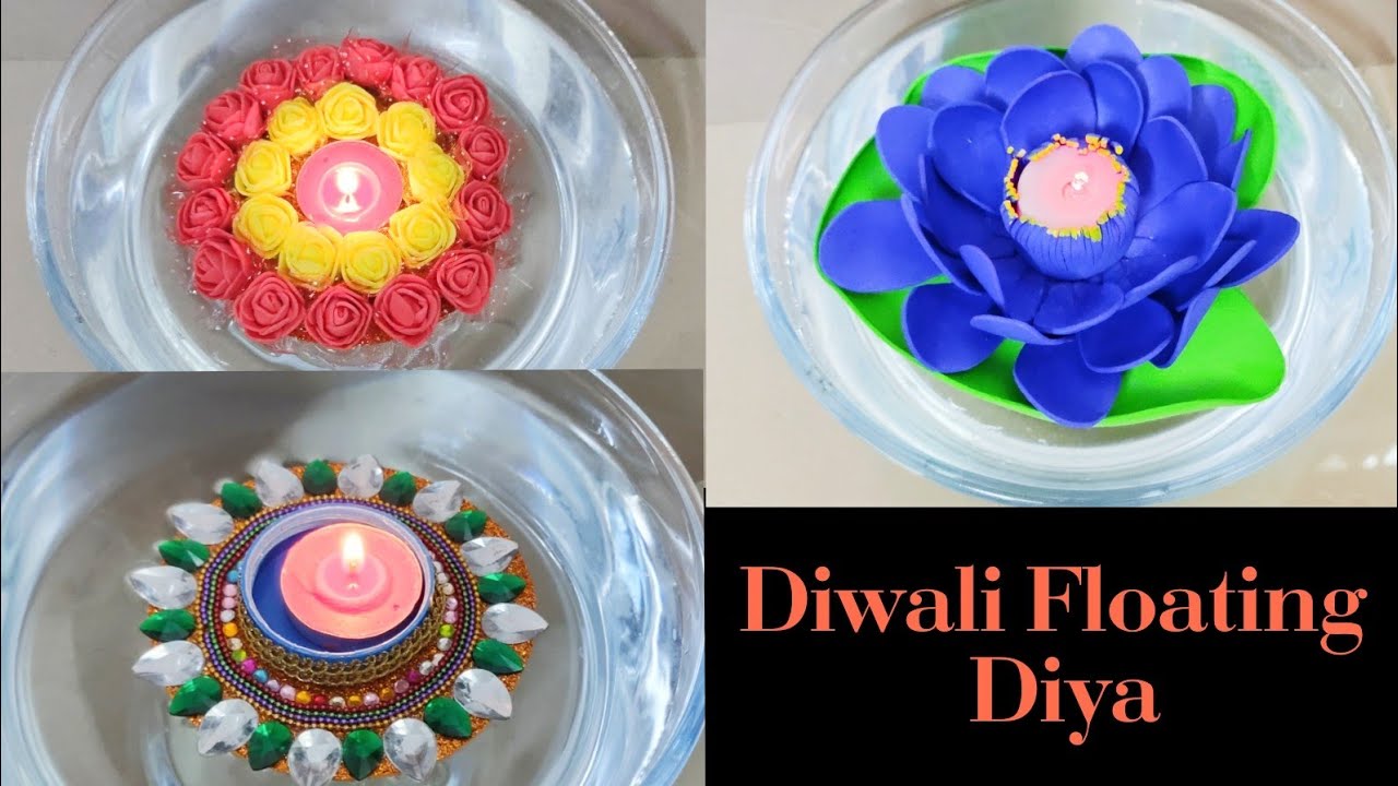 3 Easy & Quick Foating Diyas for Diwali Decoration / Floating Diya