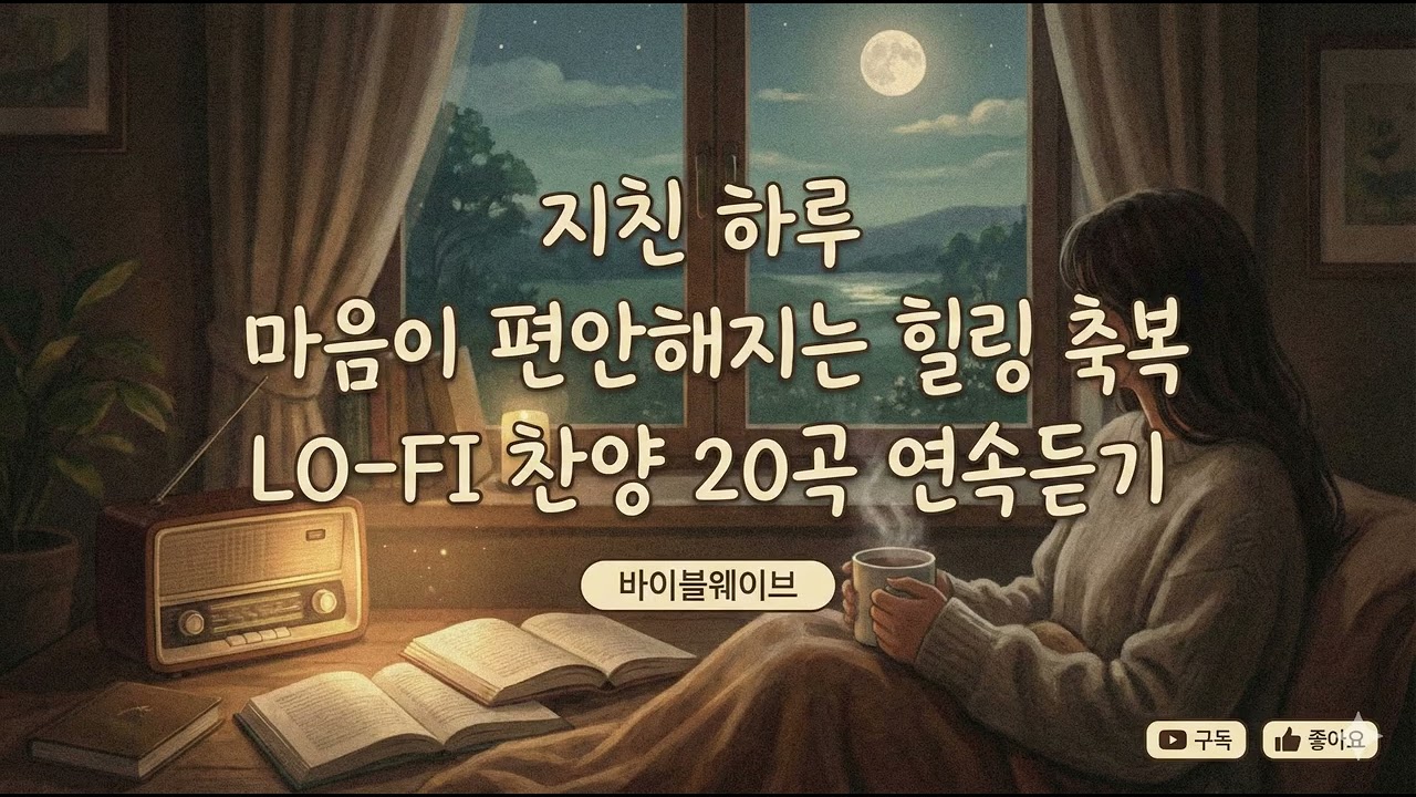 지친 하루 마음이 편안해지는 힐링 축복 LO-FI 찬양 20곡 연속듣기 #바이블웨이브 #마음이편안해지는 #마음이불편할때 #로파이찬양