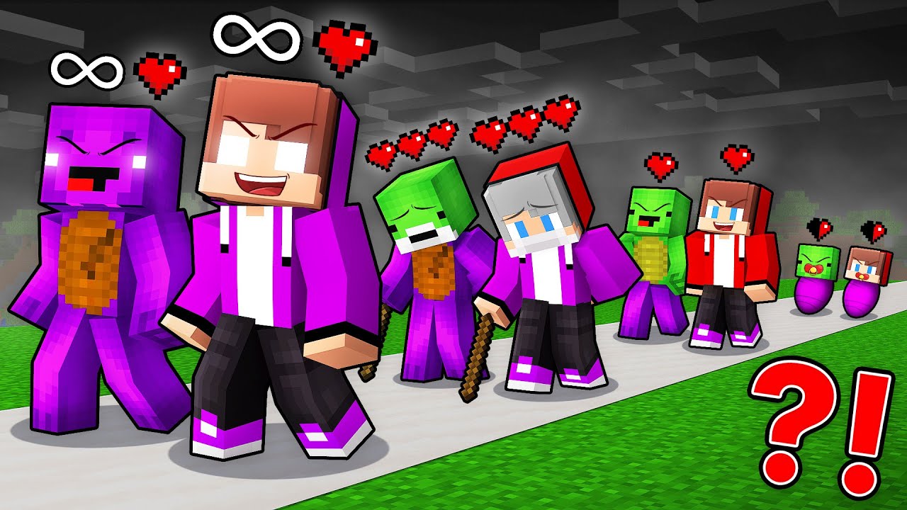 Dark Mikey and Dark JJ Life Cycle Evolution- Maizen Minecraft Animation