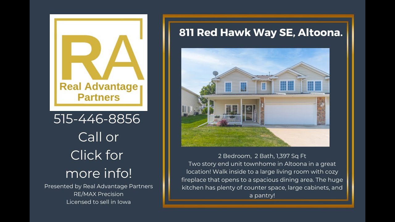 811 Red Hawk Way SE Altoona, Iowa Townhome For Sale YouTube