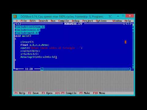 How to compute area of triangle in C++.