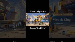 Finally Unlocked Johnson Wreck King 😱 Luckybox Skin #mlbb #shorts #moba #mlbbindia #moba5v5 #gaming