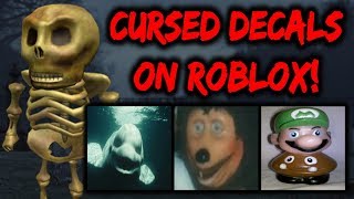 Cursed Decals On Roblox Youtube - roblox skull decal