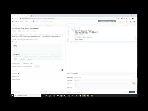 LeetCode Problem #462 Minimum Moves to Equal Array Elements II