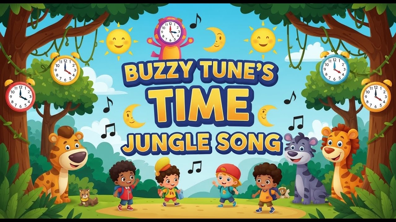 Buzzy Tune’s Time Jungle Song for Kids | Learn Time with Jungle Fun