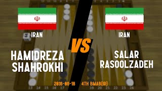 Hamidreza Shahrokhi vs Salar Rasoolzadeh - 4th BMAB(IR) - 2016.06.18 - Backgammon Game Replay screenshot 5