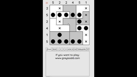Grey is Odd - Today grids. Solution level 1 6X6 dated 04-30-2024 #logicpuzzles #logicgames  #games