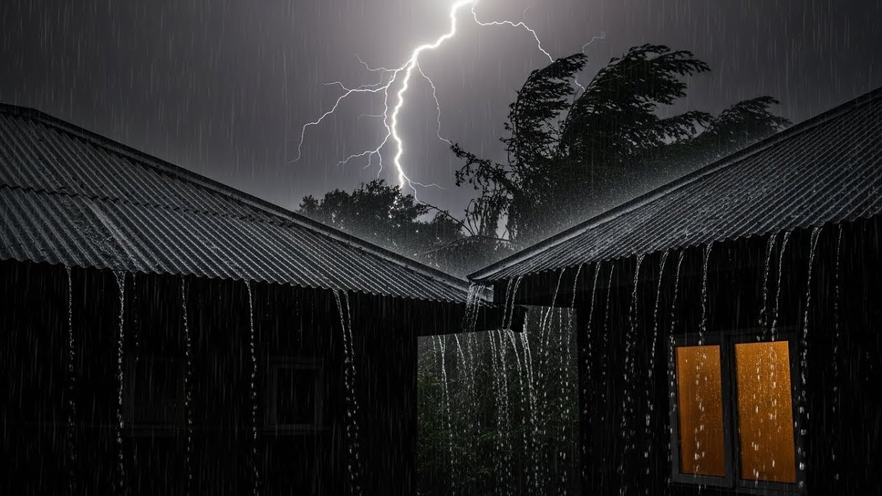 Heavy Rain on Cabin Roof 🌧️ Sleep Fast with Thunderstorm Sounds for Relaxation #3