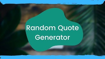 ✒ Random Quote Generator in CSS & JavaScript | Tutorial