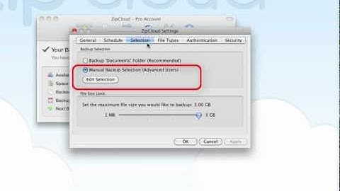 Zipcloud Tutorial: How to Select a File for Backup on a Mac