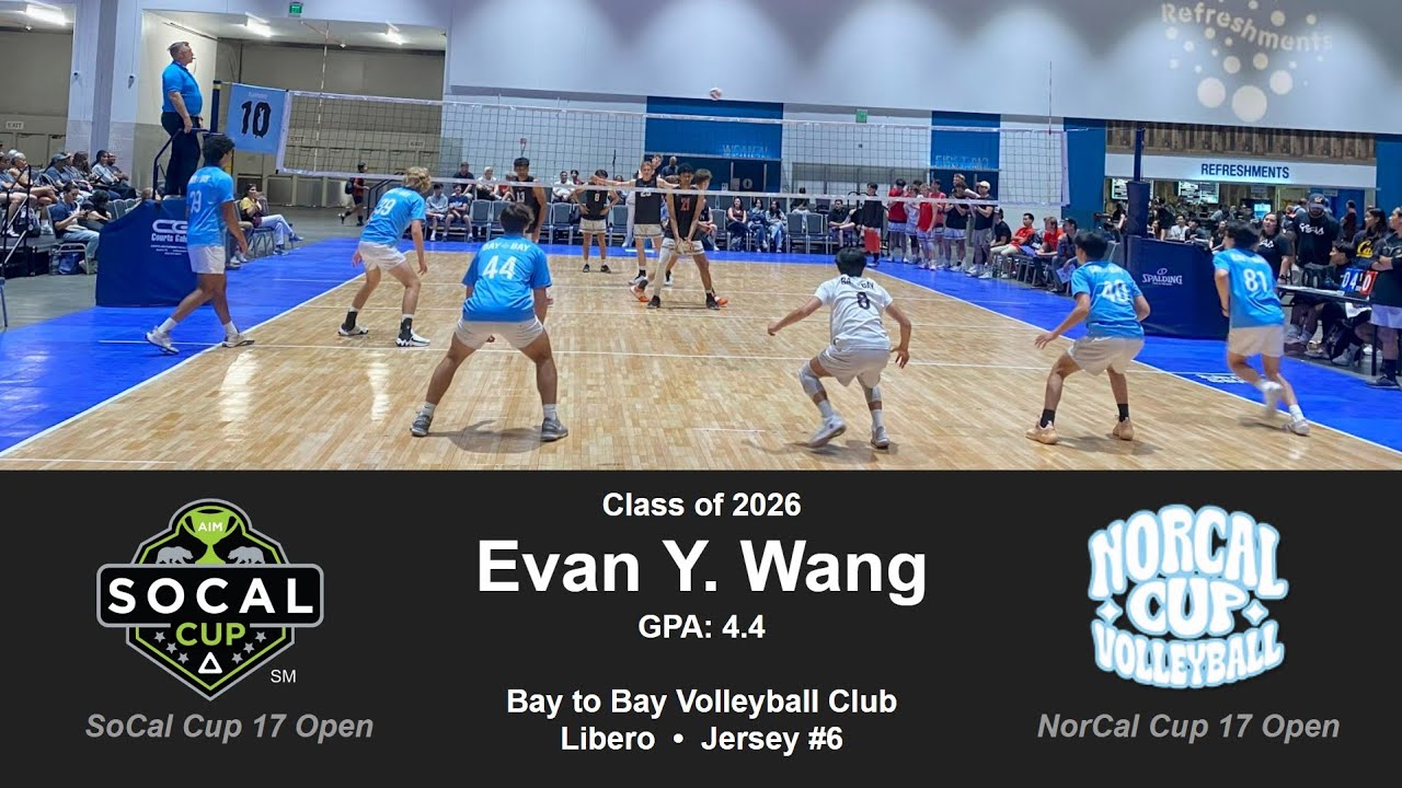 2024 - Serve Receive - SoCal Cup and NorCal Cup | Evan Wang | Libero | Bay to Bay 17-P | #6 | 2026