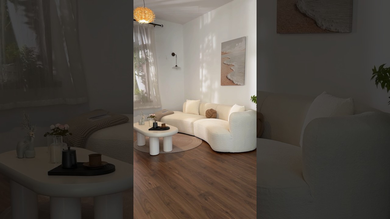 Stylish Boucle Sofa with Low Back & Curved Corners✨  