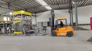 QUNFENG QS1000-300H | Automatic Concrete Paver Block Production Line With Cubing & Packing System. 