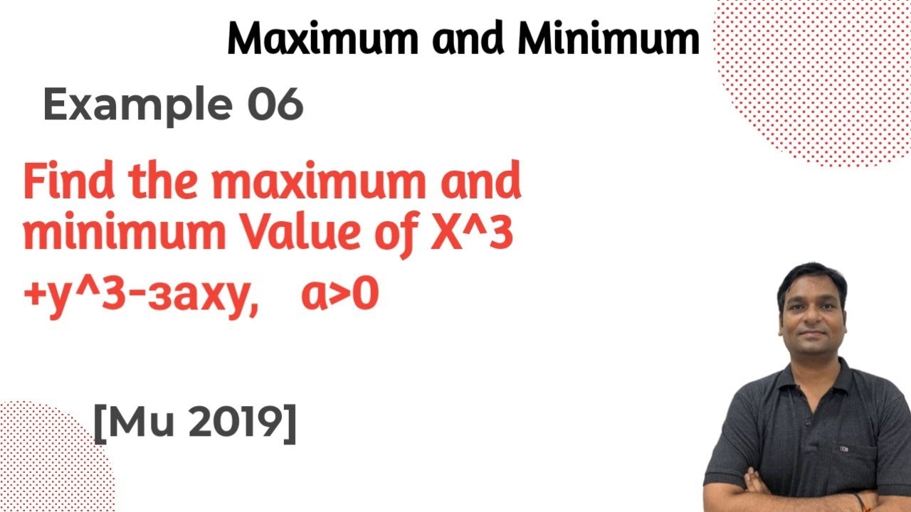 Minimin Example Example 06:- Maximum and Minimum - YouTube