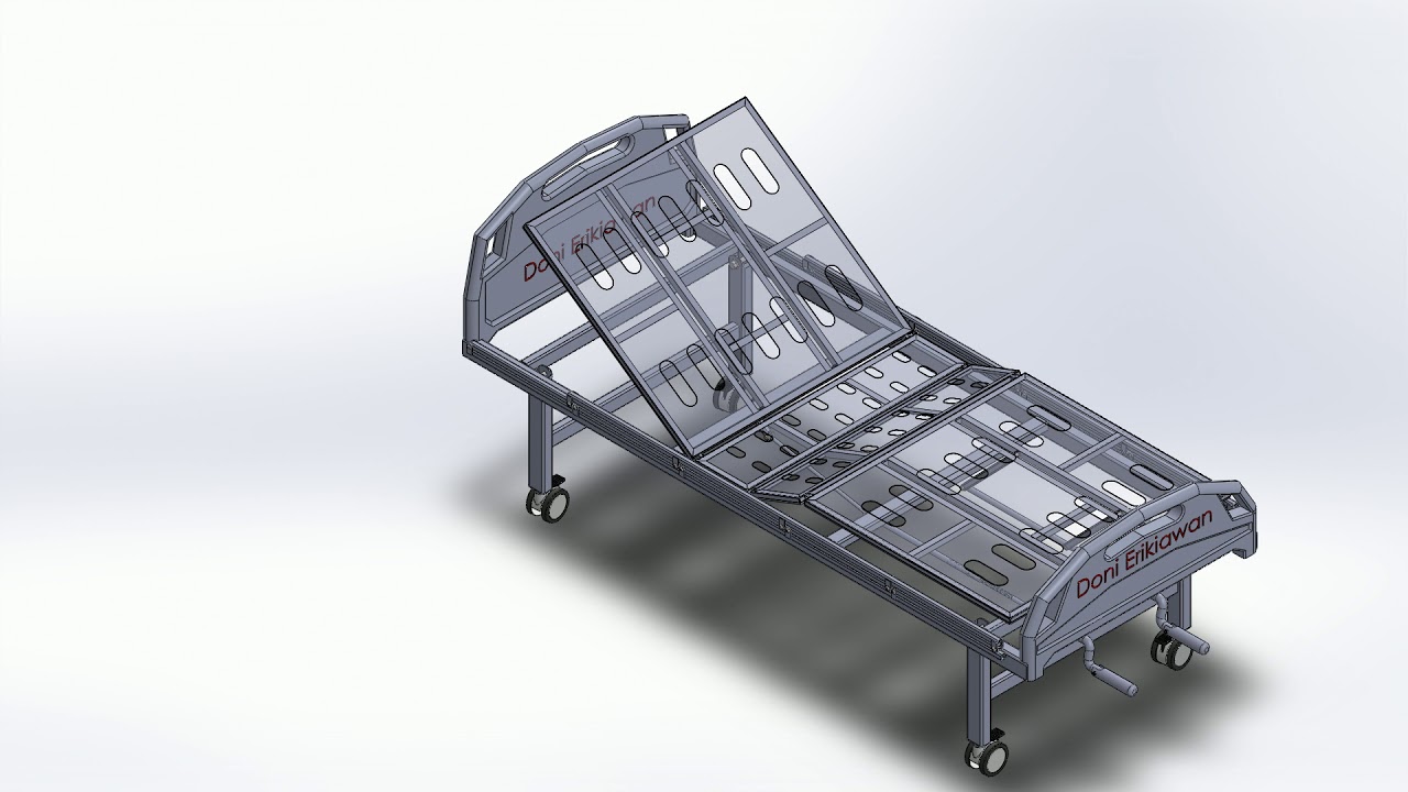 Hospital/Medical Bed 3D Design Animation SolidWorks - YouTube