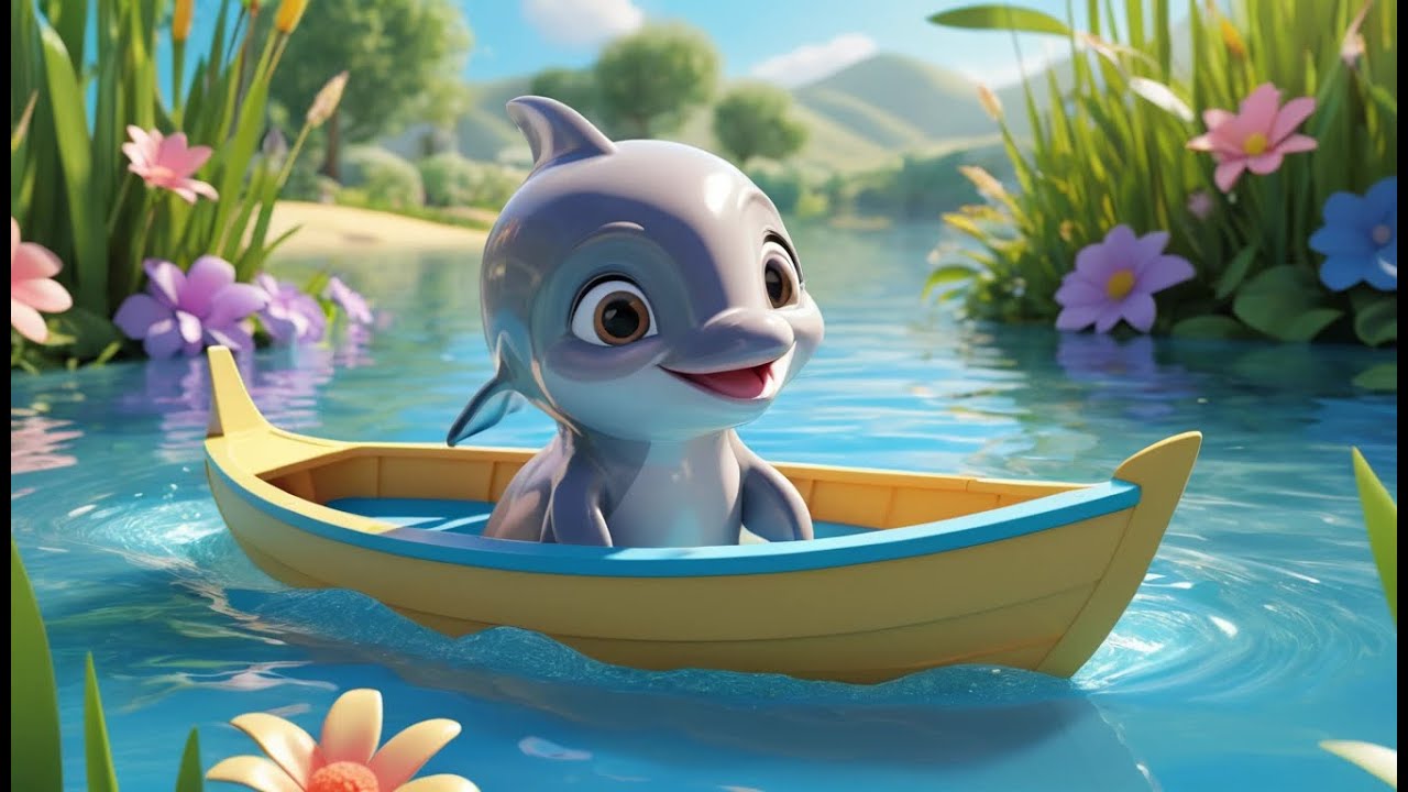 Minecraft Baby Dolphin Pulled a Boat Into the Ocean | Nursery Rhymes for Kids & Baby Songs