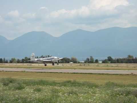 T-34 Mentor makes perfect takeoff, Polson Airport, Polson MT: 08/09/2009