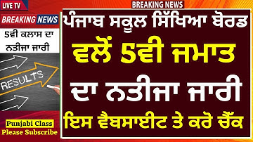 5ਵੀ ਜਮਾਤ ਦਾ ਨਤੀਜਾ ਜਾਰੀ I 5th Class PSEB Result Declared I Check Result Here I PUNJAB SCHOOL NEWS