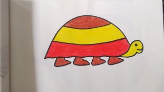 Easy Tortoise 🐢 drawing ll step by step #pastelcolourdrawing #tortoisedrawing