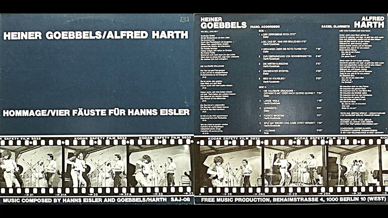 洋楽 Heiner Goebbels Alfred Harth Mit Dagmar Duo Goebbels/Harth - Wikipedia