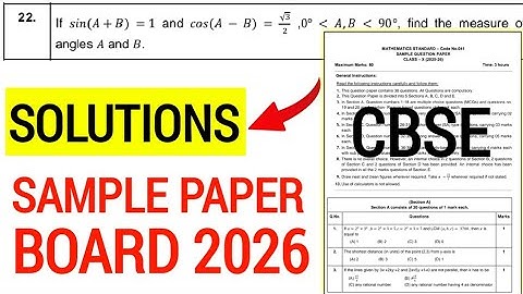 Class 10 Maths Sample Paper 2026 Solutions Q22 | Cbse Sample question paper 2025-26 | Standard Maths