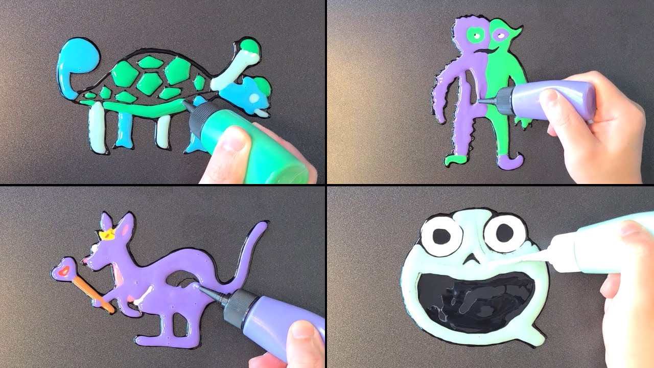 Garten of Banban 4 Pancake Art - Tamataki & Chamataki, The Jester, Queen Bouncelia, Zolphius