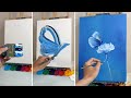 How to Paint a Blue Butterfly on a White Flower | Easy Painting Tutorial