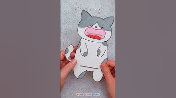 Cách làm mèo giấy dễ thương 😻 Bé nào cũng làm được! 🐾 #meogiấy #đồchơithủcông