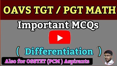 Differentiation MCQs for TGT /PGT/OSSTET Mathematics #derivativemcqquestions #digitallearningportal