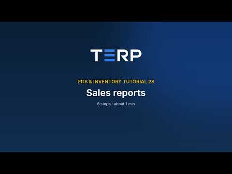 TERP POS & Inventory Tutorial 28 – Sales Reports (Daily, Items, Peak Hours, Profit, Targets)