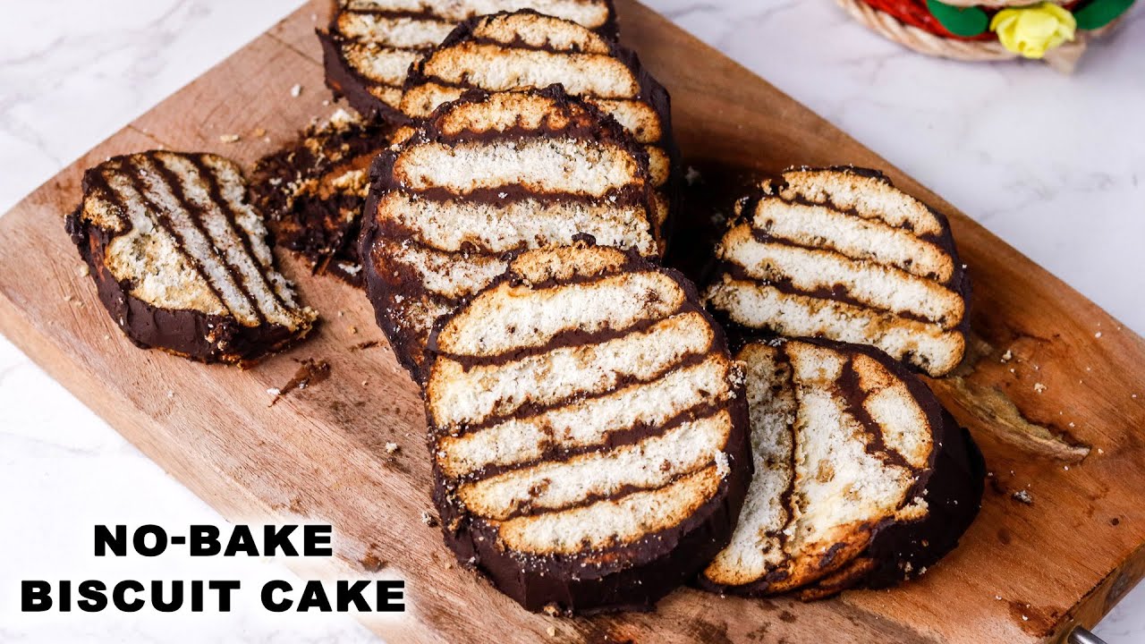 बिस्किट से बनाइये स्वादिष्ट केक वो भी बिना ओवन या कुकर के | No Bake Chocolate Biscuit Cake Recipe | MintsRecipes
