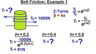 Mechanical Engineering: Ch 11: Friction (32 of 47) Belt Friction: Ex. 1