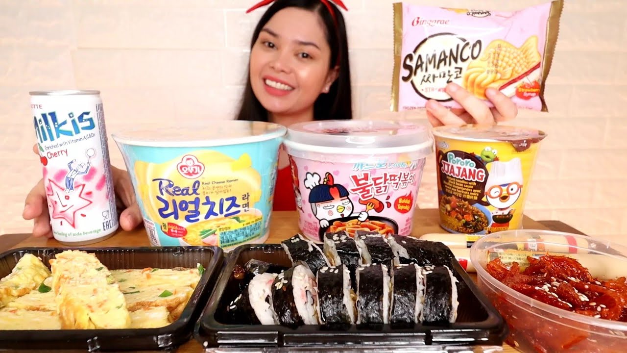 KOREAN CONVENIENCE  STORE  MUKBANG samyang toppoki kimbap  