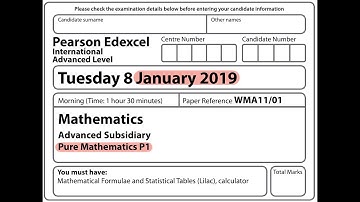 Edexcel IAL Maths - P1 - January 2019