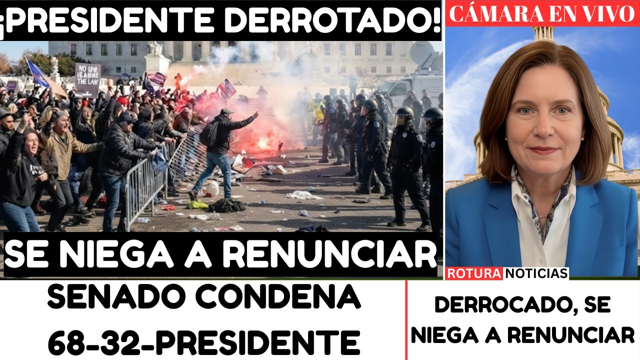 ÚLTIMA HORA: El Senado CONDENA 68–32 — Presidente DESTITUIDO, SE NIEGA a Renunciar