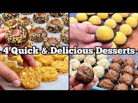 4 Easiest Dessert Recipes  Simple Ingredients, Amazing Flavors  Quick  Yummy Treats