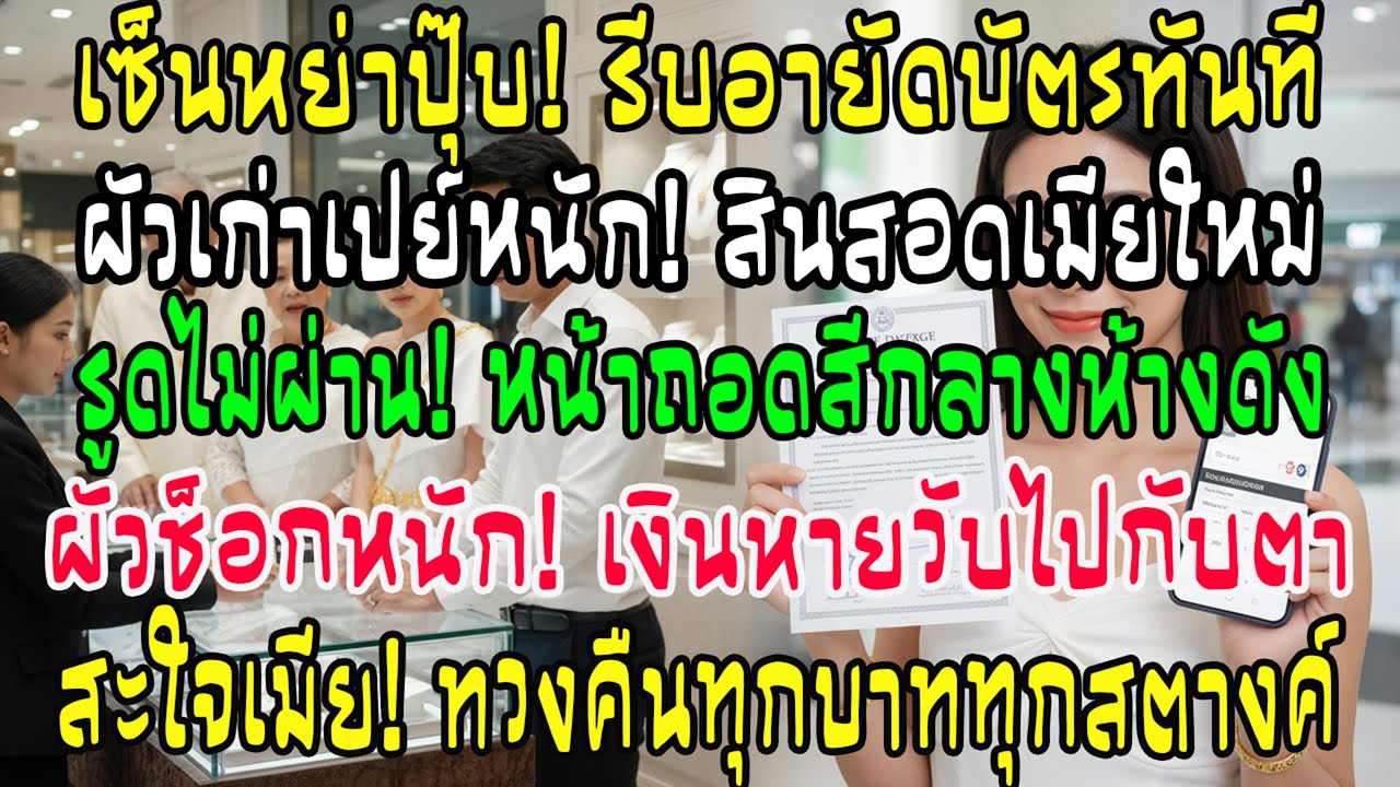 เซ็นหย่าปุ๊บผัวรูดบัตรจ่ายสินสอดเมียใหม่ ฉันแจ้งอายัดทันที ญาติผัวหน้าซีดเผือกกลางห้าง!