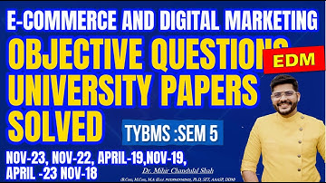 E-Commerce and Digital Marketing| Objective  Questions university paper solved   | Dr. Mihir Shah"