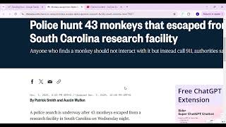 40 monkeys escaped south carolina Monkeys escape from Alpha Genesis research facility in South Carol Alpha Genesis Primate Research